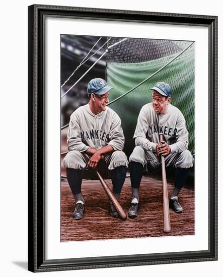 Babe Ruth and Lou Gehrig-Darryl Vlasak-Framed Giclee Print