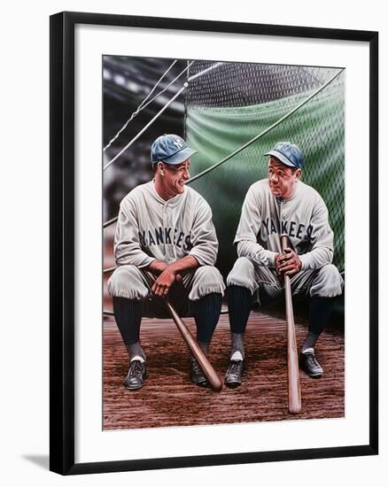 Babe Ruth and Lou Gehrig-Darryl Vlasak-Framed Giclee Print