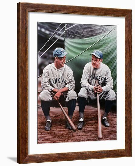 Babe Ruth and Lou Gehrig-Darryl Vlasak-Framed Giclee Print