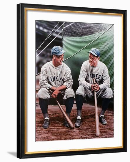 Babe Ruth and Lou Gehrig-Darryl Vlasak-Framed Giclee Print