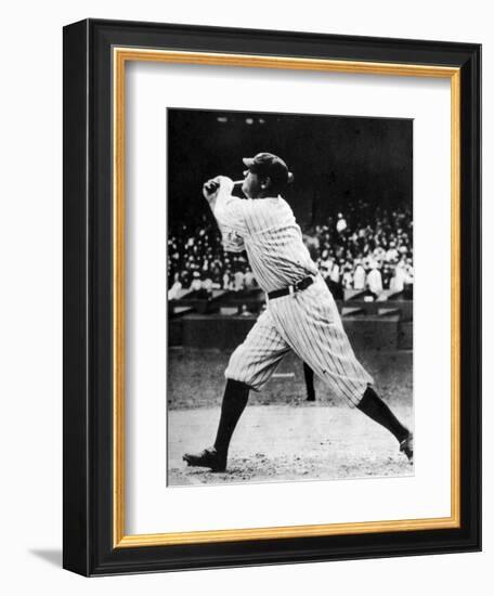 Babe Ruth at Bat, 1920s-null-Framed Art Print