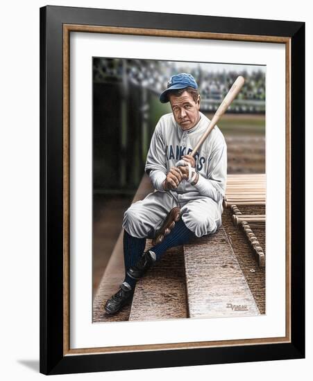 Babe Ruth Sitting on Top Step-Darryl Vlasak-Framed Giclee Print