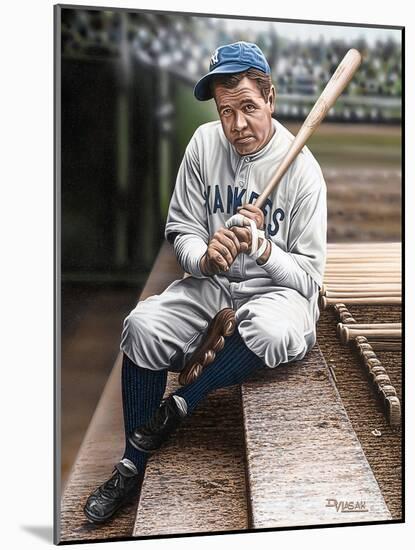 Babe Ruth Sitting on Top Step-Darryl Vlasak-Mounted Giclee Print