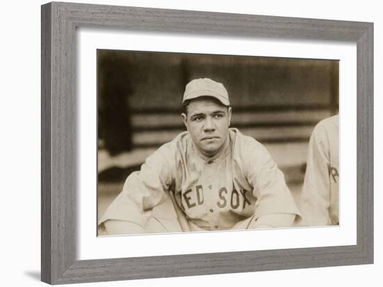 Babe Ruth When He Played for the Boston Red Soxs, Ca. 1919-null-Framed Premium Photographic Print