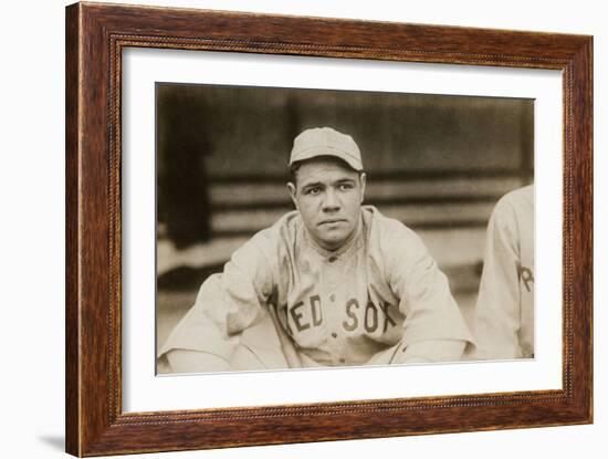 Babe Ruth When He Played for the Boston Red Soxs, Ca. 1919-null-Framed Premium Photographic Print