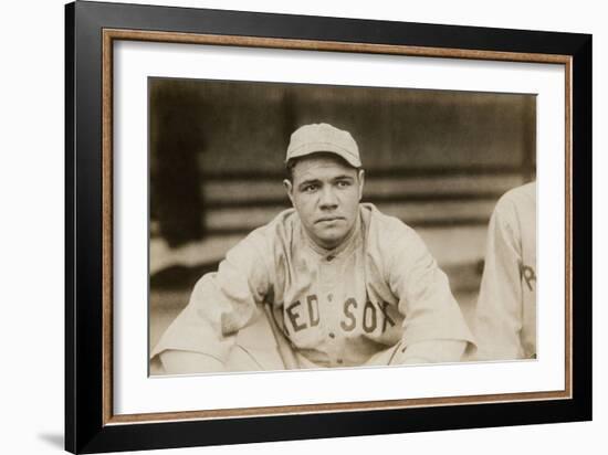 Babe Ruth When He Played for the Boston Red Soxs, Ca. 1919-null-Framed Premium Photographic Print