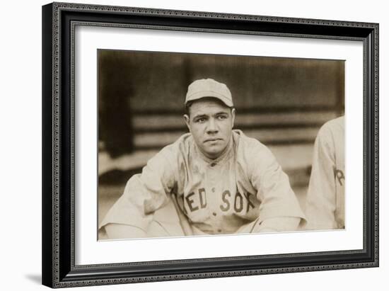 Babe Ruth When He Played for the Boston Red Soxs, Ca. 1919-null-Framed Premium Photographic Print