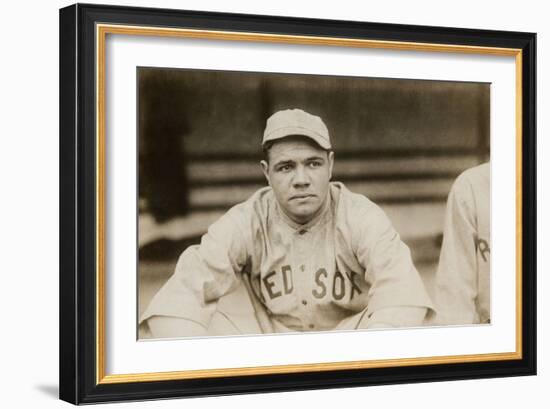 Babe Ruth When He Played for the Boston Red Soxs, Ca. 1919-null-Framed Premium Photographic Print