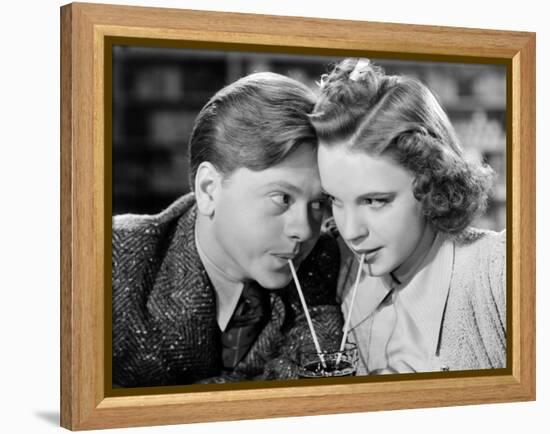 Babes in Arms, Mickey Rooney, Judy Garland, 1939-null-Framed Stretched Canvas