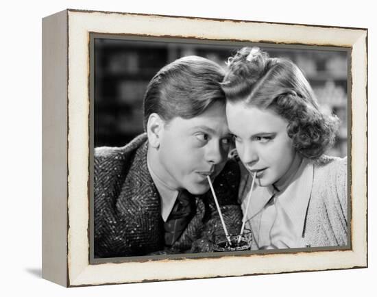 Babes in Arms, Mickey Rooney, Judy Garland, 1939-null-Framed Stretched Canvas