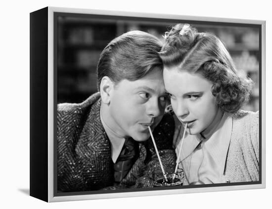 Babes in Arms, Mickey Rooney, Judy Garland, 1939-null-Framed Stretched Canvas