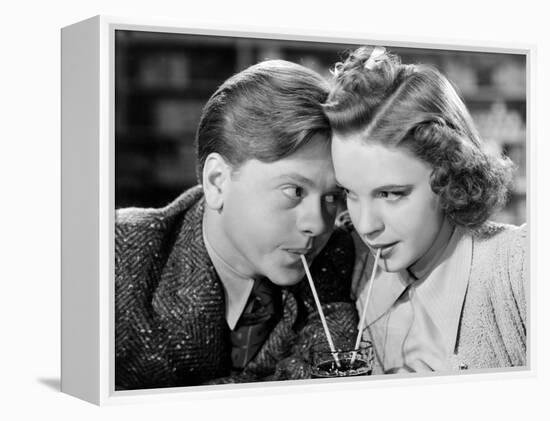 Babes in Arms, Mickey Rooney, Judy Garland, 1939-null-Framed Stretched Canvas