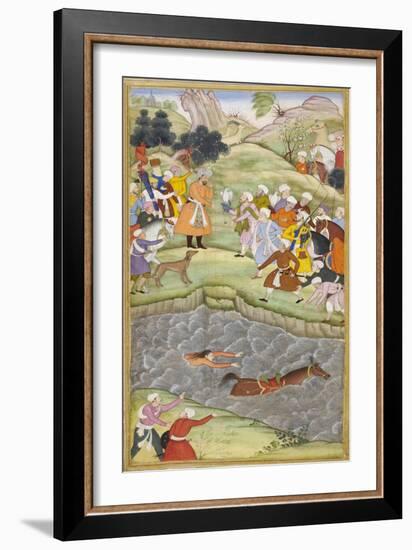 Babur Standing On the Banks Of the Ganges Where He Flung Himself When His Horse Lost Its Footing-Gwaliori Nand-Framed Giclee Print