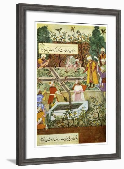 Babur Superintending in the Garden of Fidelity, 1508-Nanha Nanha-Framed Giclee Print