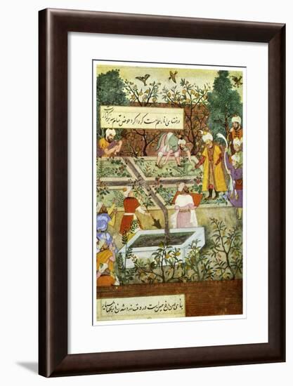 Babur Superintending in the Garden of Fidelity, 1508-Nanha Nanha-Framed Giclee Print