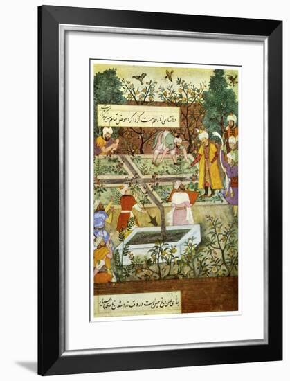 Babur Superintending in the Garden of Fidelity, 1508-Nanha Nanha-Framed Giclee Print