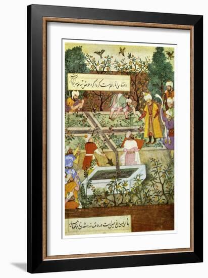 Babur Superintending in the Garden of Fidelity, 1508-Nanha Nanha-Framed Giclee Print