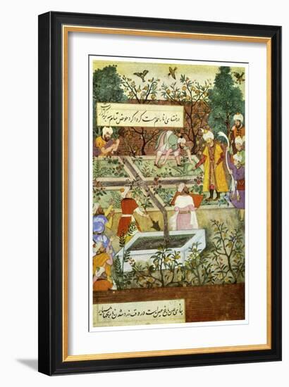 Babur Superintending in the Garden of Fidelity, 1508-Nanha Nanha-Framed Giclee Print