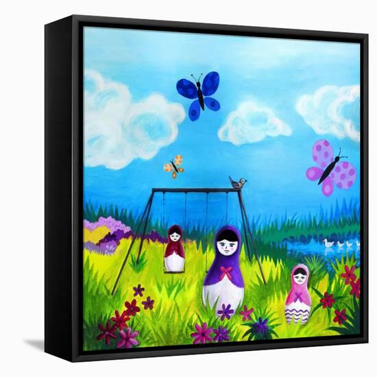 Babushka Play-null-Framed Stretched Canvas