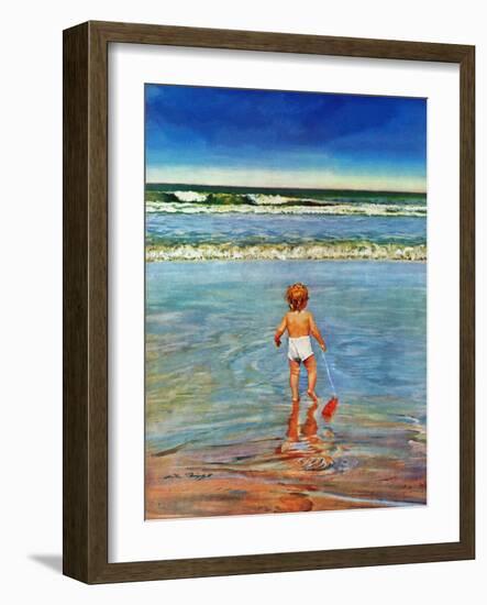 "Baby at the Beach," July 23, 1949-Austin Briggs-Framed Giclee Print