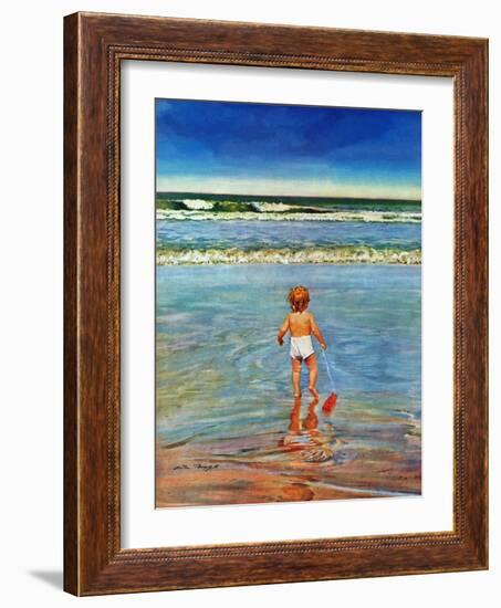 "Baby at the Beach," July 23, 1949-Austin Briggs-Framed Giclee Print