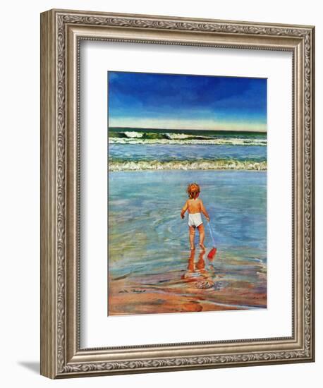 "Baby at the Beach," July 23, 1949-Austin Briggs-Framed Giclee Print