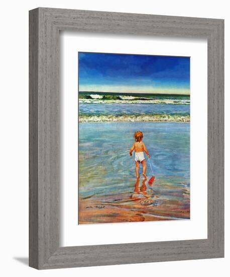 "Baby at the Beach," July 23, 1949-Austin Briggs-Framed Giclee Print