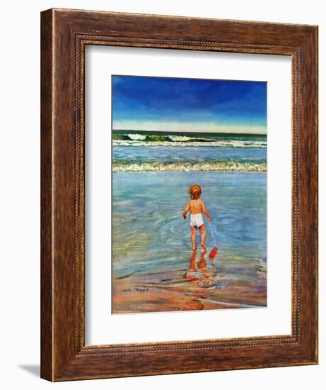 "Baby at the Beach," July 23, 1949-Austin Briggs-Framed Giclee Print