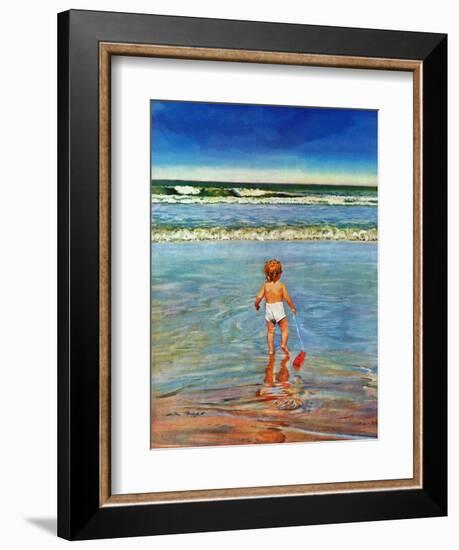 "Baby at the Beach," July 23, 1949-Austin Briggs-Framed Giclee Print