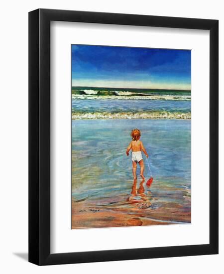 "Baby at the Beach," July 23, 1949-Austin Briggs-Framed Giclee Print