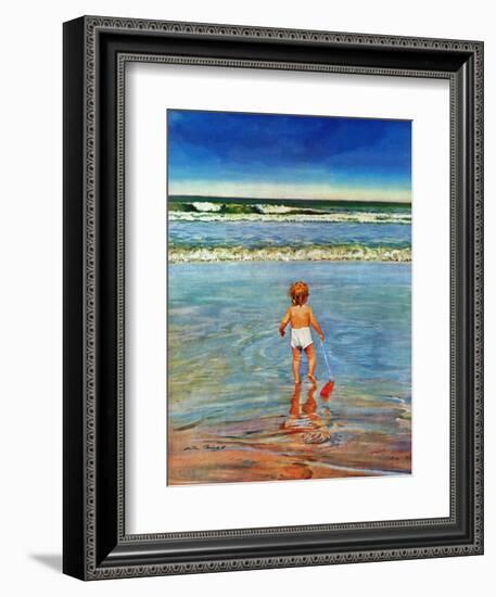 "Baby at the Beach," July 23, 1949-Austin Briggs-Framed Giclee Print