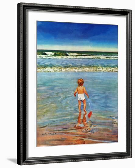 "Baby at the Beach," July 23, 1949-Austin Briggs-Framed Giclee Print