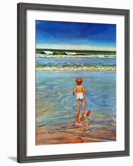 "Baby at the Beach," July 23, 1949-Austin Briggs-Framed Giclee Print