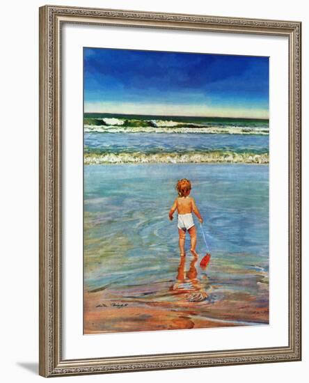 "Baby at the Beach," July 23, 1949-Austin Briggs-Framed Giclee Print