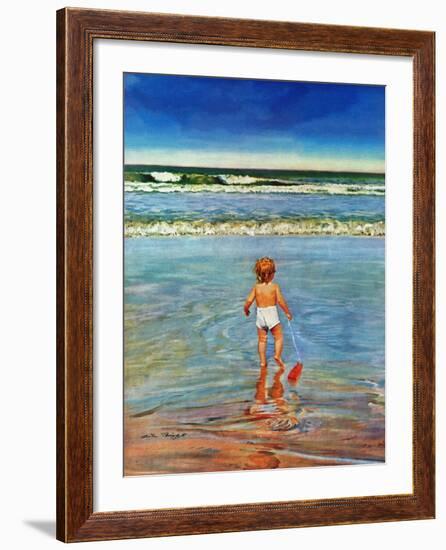 "Baby at the Beach," July 23, 1949-Austin Briggs-Framed Giclee Print