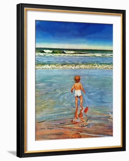 "Baby at the Beach," July 23, 1949-Austin Briggs-Framed Giclee Print
