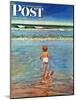 "Baby at the Beach," Saturday Evening Post Cover, July 23, 1949-Austin Briggs-Mounted Giclee Print