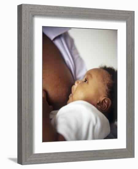 Baby Boy Breastfeeding-Ian Boddy-Framed Photographic Print