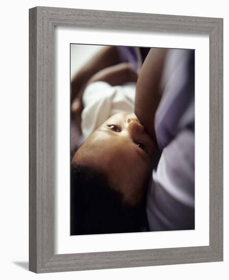 Baby Boy Breastfeeding-Ian Boddy-Framed Photographic Print