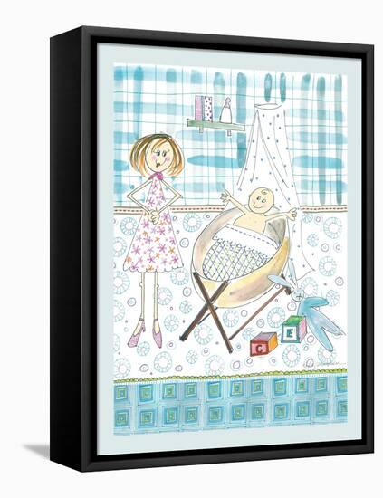 Baby Boy in Cot-Effie Zafiropoulou-Framed Premier Image Canvas