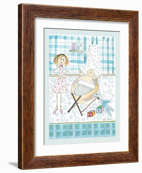 Baby Boy in Cot-Effie Zafiropoulou-Framed Giclee Print