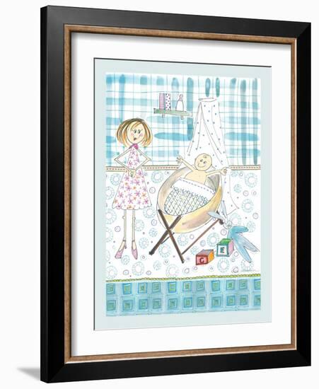 Baby Boy in Cot-Effie Zafiropoulou-Framed Giclee Print