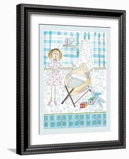 Baby Boy in Cot-Effie Zafiropoulou-Framed Giclee Print