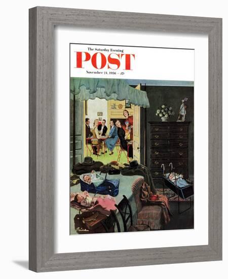 "Baby Bridge Party" Saturday Evening Post Cover, November 24, 1956-Ben Kimberly Prins-Framed Giclee Print