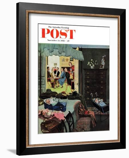 "Baby Bridge Party" Saturday Evening Post Cover, November 24, 1956-Ben Kimberly Prins-Framed Giclee Print