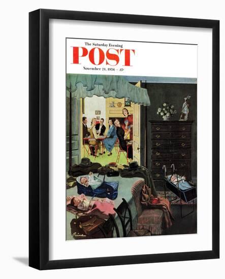 "Baby Bridge Party" Saturday Evening Post Cover, November 24, 1956-Ben Kimberly Prins-Framed Giclee Print