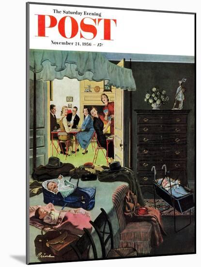 "Baby Bridge Party" Saturday Evening Post Cover, November 24, 1956-Ben Kimberly Prins-Mounted Giclee Print