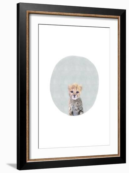 Baby Cheetah Circle-Leah Straatsma-Framed Premium Giclee Print