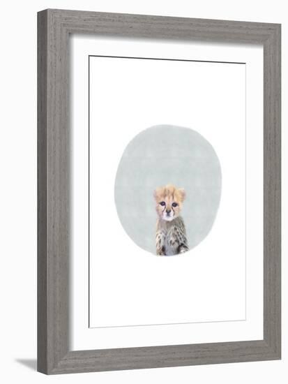 Baby Cheetah Circle-Leah Straatsma-Framed Art Print