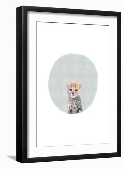 Baby Cheetah Circle-Leah Straatsma-Framed Art Print